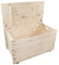 WooDeeDoo Extra-Large Wooden Storage Chest with Wheels and Hinged Lid – 158L - Unfinished Pine Box Farmhouse Trunk for Bedding Kid's Toys Blankets Bedroom DIY Decoration - 90 x 48 x 51 cm