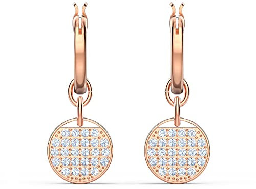 Swarovski Orecchini A Cerchio Ginger Mini, Bianco, Placcato Color Oro Rosa