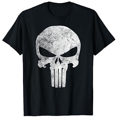 Marvel Punisher Skull Symbol Distressed Maglietta