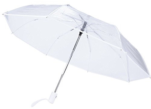 Yebobo Parapluie Transparent Parapluie Automatique a Pluie pour des Femmes et des Hommes Parapluie Automatique de Pluie Parapluie Transparent de Style Pliant Coupe-Vent Compact, Bordure Blanche