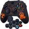 YoRHa Custodia in Silicone Cover Skin Intaglio Laser per Xbox Series X/S Controller (Arancio di Radiazione) x 1 con Copri levette Analogiche x 10