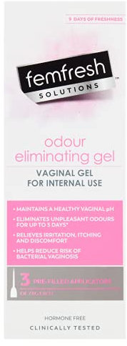 Femfresh Solutions Odour Eliminating Gel, pH Balancing Treatment for Vaginal Discomfort, 3 x 78g Pre-Filled Applicators