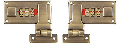 2pcs Tool Box Hasp, Luggage Suitcase Hasps with Combination Lock,Replacement 3 Digit Combination (Brass Color)