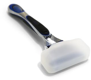 Coghlan's Silicone Razor Cover - Food-Grade Protector for Disposable & Cartridge Razors, Travel-Friendly, Dishwasher Safe, Compact Size 2-Pack (Blue & White), Fits Most Razor Types