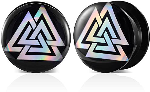 TBOSEN 1 Paar Acryl und Epoxid Insekt Schädel Schafskopf Dreieck Punk Element Schraubohren Tunnel Stecker Expander Piercing Modisches Geschenk 2g-1-3/16Zoll in 6mm-30mm