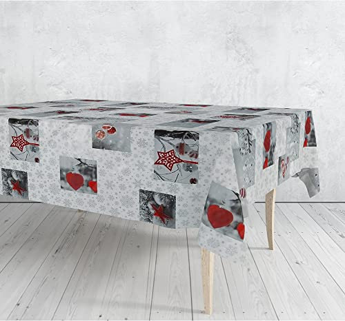Cieffepi Home Collections NORWEGIEN PVC bedruckte Tischdecke Weihnachten Kunststoff Tischdecke (Var. 001, 140 x 350 cm)