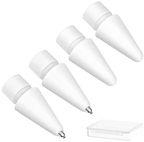flintronic Punta per Apple Pencil, 4 Pezzi Punte Tips, Alta Sensibilità Punte, Punta Ricambio Accessori, per Apple Pencil 1a e 2a Generazione, Compatibile con Apple Pencil Punta (Bianco *4)