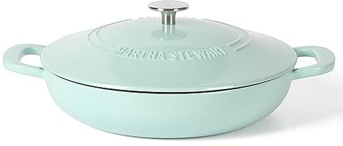 Martha Stewart 3.5-Quart Enameled Cast Iron Dutch Oven Braiser - Martha Blue
