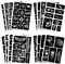 Qpout Tattoo Schablonen für Kinder und Erwachsene, 16 Blatt Henna Tattoo Schablonen Set, Temporäre Tattoo Schablonen Wiederverwendbar, Tattoo Stencils