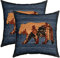 Bär Kissenbezüge 40x40cm Schlafsofa 2er Set Kissenbezüge Bär Sofakissen Couchkissen Kissenhütte Rustikale Kabine Land Natur Wildtiere Bär Blau Camper Kissenbezug Bauernhaus Inserts