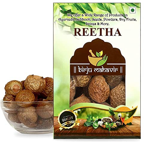 AOZA BIRJU MAHAVIR Sabut Reetha - Soap Nuts, Natural, 900 gram (BMKB-208)
