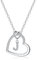 TINGN Kette mit Buchstaben für Damen - Silber Kette Herz Halskette Buchstaben J Halskette Damen Personalisiere Geschenk für Frauen Geburtstagsgeschenk für Frauen Mädchen Mama Freundin