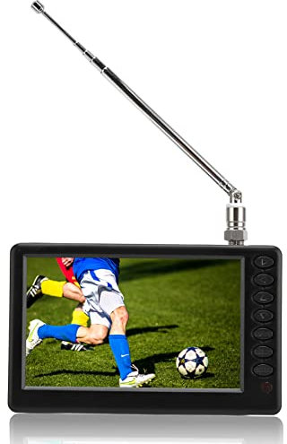 TV Portátil de 5 Pulgadas, 1080P ISDB T, Televisión Digital de Bolsillo, TV Compacta, con Batería Recargable de 1500 MAh, Compatible con USB, Tarjeta TF, Mini Televisión Digital