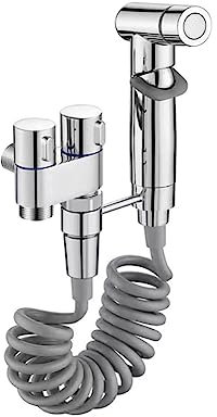 1-In-2-Out-Doppelsteuerventil, Mini-Multifunktions-Wasserhahn, Mini-Duschdruck-Badezimmer-Wasserhahn-Set für Bidet und Dusche-C