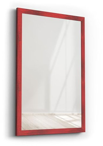 Spiegelrahmen Klassiko inkl. Spiegel | Rot | Spiegelmaß: 40x40cm | zzgl. 5 cm Rahmen | Wandspiegel | in 11 Größen