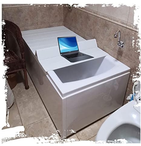 Badewannenablage, zusammenklappbare Badewannenabdeckung, Badewannenablage, staubdichtes PVC-Kunststoffbrett, Rollladen-Badewannendeckel, Badewannenablage-Isolierabdeckung für Spa,