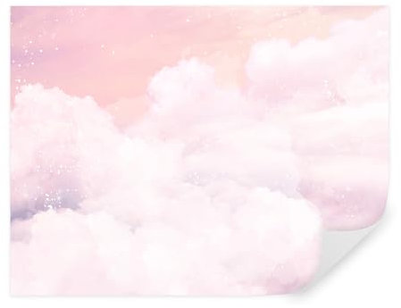 TAPEKO Papier Peint Chambre Enfant 360x250 cm Nuages Roses Sont des Couleurs Douces et Délicates pour Garçon Fille Papier Peint intissé u25813