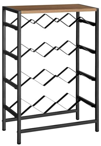 Marvin Mobile Cantinetta Vini in Ferro e Legno GRANCRU Cantina Porta Bottiglie Vino Scaffali da Terra per Casa Cucina Enoteca (48X24X70H)