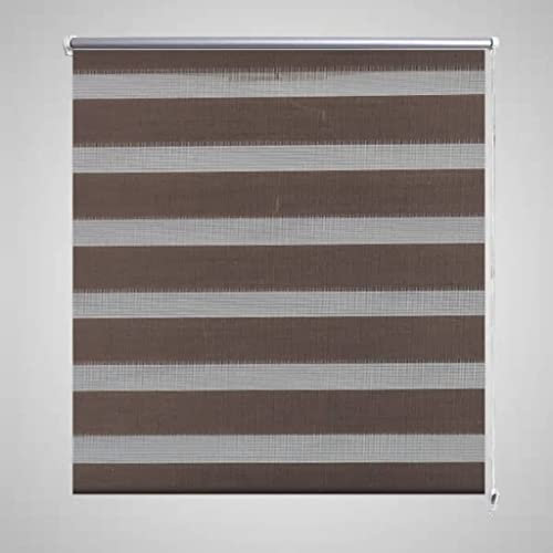 Dekor, Fensterbehandlungen, Fensterrollos und Schattierungen, Zebra-Rollo, 100 x 175 cm, kaffeefarben