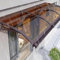 Auvent de Porte et fenêtres d'entrée Marquise carport Solaire abri banne entrée Protectio Exterieur Contre Pluie UV chapiteau Porche Ombre Toit Terrasse Peint Support en Métal (Color : Brown, Size :