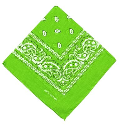FASHION YOU WANT Schals & Tücher Bandana Halstuch Bikertuch Nickituch Kopftuch Baumwolle Mundschutz Piratentuch ideal für Karneval Fasching Karnevalskostüm (hellgrün)