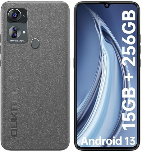 OUKITEL Smartphone Ohne Vertrag C33 Android 13 Handy Günstig, 256GB Smartphone (2TB Erweiterbar) 4G Handy 6.8 Zoll Großes Display, 50MP Kamera Face ID/Fingerabdruck/Dreifache SIM/GPS