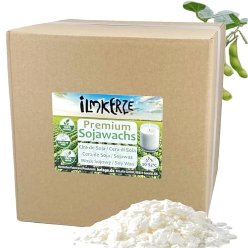 Ilmkerze® Premium Sojawachs Flocken 10 kg | natürlich | nachhaltig | palmölfrei | für Kerzen Kosmetik DIY Größen bis 10 kg