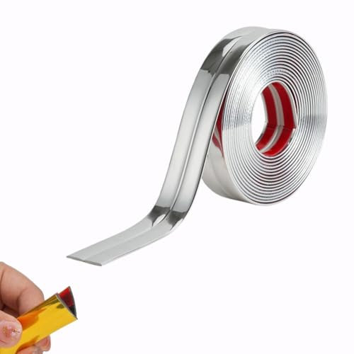 3M/10FT Flexible Corner Angle Trim, Peel and Stick Wall Molding Trim, Inside & Outside Corner Trim, Self Adhesive Wall Corner Guard Edge Protector for Windows, Tables & Corners (3CM/Bright Silver)