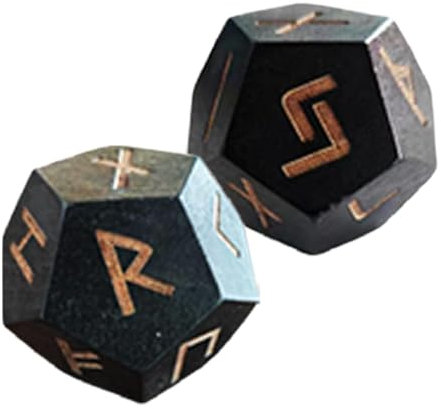 Wahrsagungswürfel Set - 2 Stück antikes Futhark Runen-Set, Futhark Wahrsagwürfel aus älterem | Kleine Runenwürfel für Reisen, Unterhaltung, Runen-Set für Meditaz