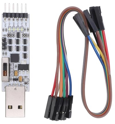 USB-zu-TTL-Konvertermodul, Hochintegrierter RTS Cts DTR DCT-Mikrocontroller-Downloader für Wins, TXD RXD-Anzeigen, 5 V, 3,3 V, 2,5 V, 1,8 V, Unterstützt Baudratenbereich 300 BPS