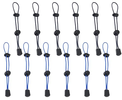 Bekecidi 12 Pieces Backpack Elastic Rope Fixing Buckle Trekking Pole Fastening Cord Adjustable Backpack Hiking Stick Holder Bungee Cord for Mountaineering, Climbing, and Trekking Outdoors