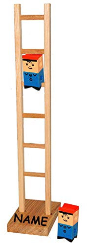 alles-meine.de GmbH Klettermax 43 cm - incl. Namen - aus Holz - Leitermann/Klettermaxe/Kletterfigur - Kletter Max Holz - original Erzgebirge Volkskunst - Purzelclown - Klette..