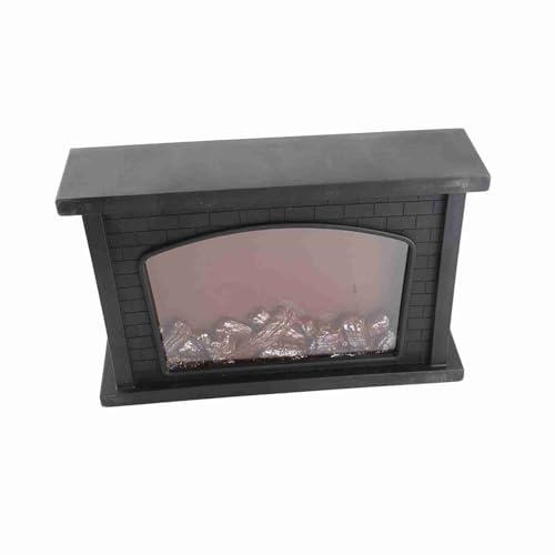 LED Fireplace Lantern, Electric Fireplace Lamp Simulation Fireplace Lantern LED Simulate Flame Effect Light USB Or Battery Powered Lamp for Indoor Outdoor Decoration (Black)