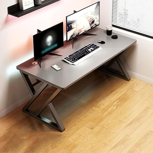 Large Gaming Desk with Double X shaped Cross Beam Design Perfect for Home Office and Gaming Setup.