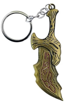 PIDAK Porte-clés guerrier du chaos en métal couleur BRONZE 9,5 cm - Dieu - Guerrier - Lames, gris, XL