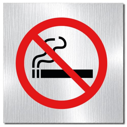 Türschilder24 Aluminium Dibond - Türschild • 12x12 cm • Schild Rauchen verboten • 100% Made in Germany