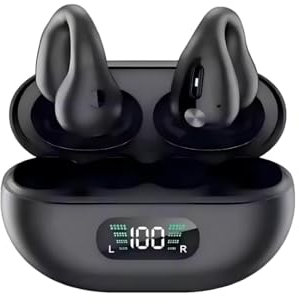Fam2 Auriculares Inalámbricos Bluetooth, Compatible con iOS y Android, Bluetooth 5.3 HiFi Estéreo, 4 Micrófonos HD con Reducción de Ruido ENC. Pantalla LED. Cable de Carga Incluido.