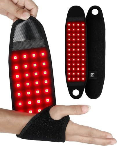 Infrarottherapie Rotlichttherapie für Handgelenk - Tragbares 48 LEDS 660nm & 850nm LED Rotlichtlampe Infrarotlampe, Red Light Therapy für Handgelenk, entspannen Sie die Muskeln