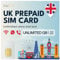 travSIM UK Carte SIM | Données illimitées + Appels et textes illimités | Vitesses 4G/5G | Fonctionne dans Tout Le Royaume-Uni | La Carte SIM UK est valable 30 Jours