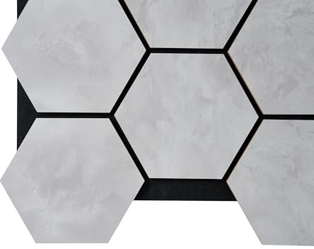 Fuse Acoustic Wooden Hexagon Wall Panel in Concrete Effect