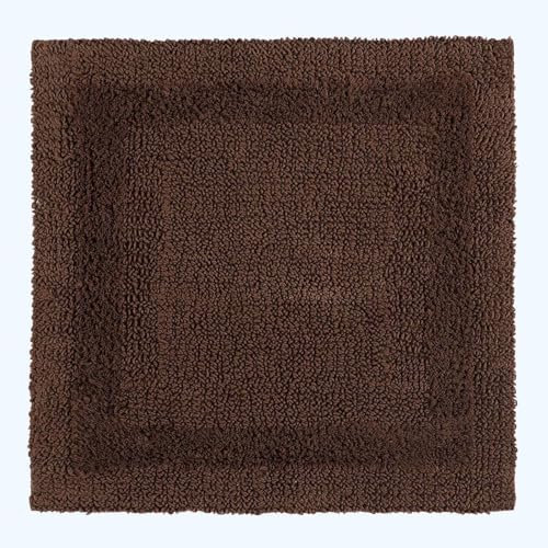 Homescapes Premium Duschvorleger braun, Duschteppich 50x50 cm mit Wende-Design, Kleiner Badteppich Baumwolle