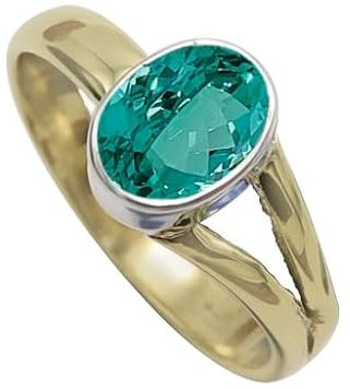 Im Labor gezüchteter grüner Paraiba-Turmalin Edelstein 925 Sterling silber Und Messing Band Ring Herren und Damen Schmuck CRG1089AS13_(59 (18.8))