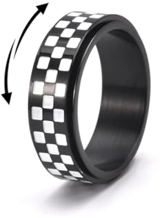 MeeQee Edelstahl Spinner Ringe Stressabbau und Anti-Angst-Ringe Fidget Band Ring für Damen Herren Polierte Schwere Zappelringe für Stress Schmuck Geschenk