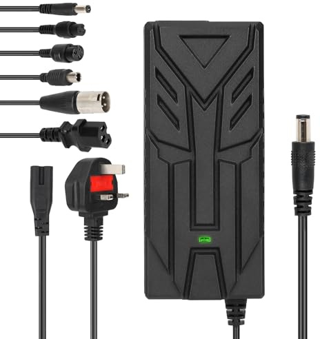 ulip 42V 2A Electric Scooter Charger,36V Universal Power Charger with 6 Connectors for M365/Pro/Pro 2/Mi 3/1S,18V-42V Universal Electric Scooter Charrger for Ninebot Max G30,Balance Bikes