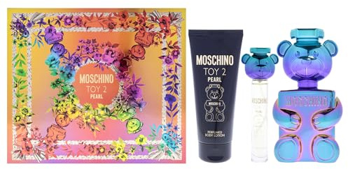 Moschino Toy 2 Pearl by Moschino for Unisex - 3 Pc Gift Set 3.4oz EDP Spray, 3.4oz Body Lotion, 0.3oz EDP Spray (Mini)
