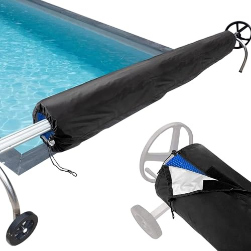 Solar Cover Reel – Swimming Pool Cover Reel Protector | Heavy Duty Oxford Cloth Pools Reels Abdeckungen für 16 ft 18 ft 20 ft Solarabdeckungen | Wetterfest und UV-beständig, Black Pool Storage Covers