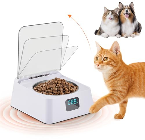 Futterautomat Katze nassfutter mit 350 ml Katzennapf,Nassfutterautomat für Katzen und Hunde Kleine,Automatic cat Feeder für Kurzhaar,Maine Coon,Ragdoll