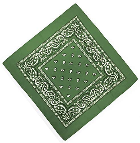 Unbekannt Bandana Kopftuch Halstuch Nickituch Biker Tuch Motorad Tuch verschied. Farben Paisley Muster, Olive, ...
