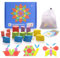HellDoler Holzpuzzles Geometrische Puzzle 155 Teile Bausteine Montessori Spielzeug Grafische Klassische Pädagogisches Spielzeug mit 24 Design Karten für Kinder Kleinkind
