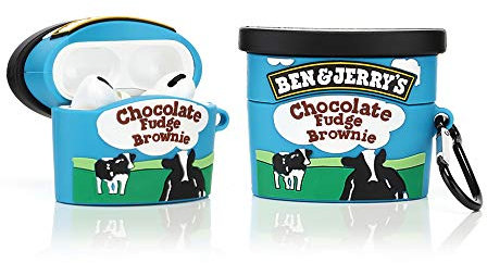 YIGEYI Silikon Hülle Kompatibel mit Airpods Pro Funny Cute 3D Cartoon Case Cover[Getränkedosen Serie] (Ben Jerry EIS)